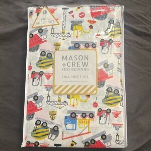 Mason + Crew Full Sized Sheet Set | Construction Theme | OEKO-TEX